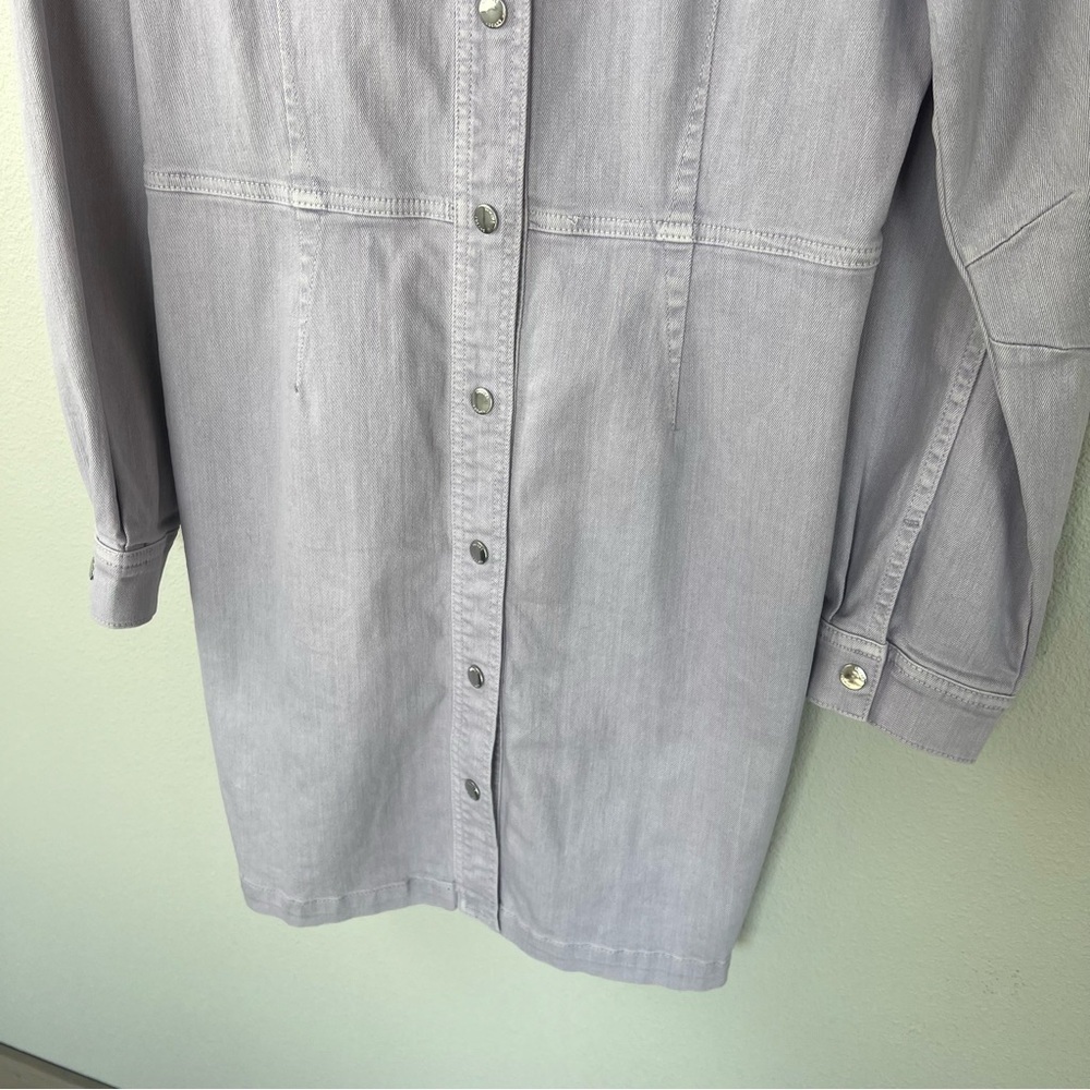 NWOT SAMSOE SAMSOE Bertha Denim Shirt Dress Lilac Purple Casual Women’s Large - Picture 9 of 14